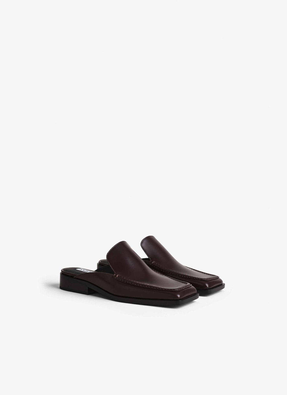 SQUARE LOAFER MULES IN CALFSKIN ALAÏA CHOCOLATE SQUARE LOAFER MULES IN CALFSKIN